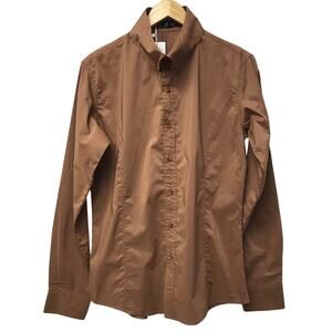 Toms Ware Shirt Mens Large Brown Slim Fit